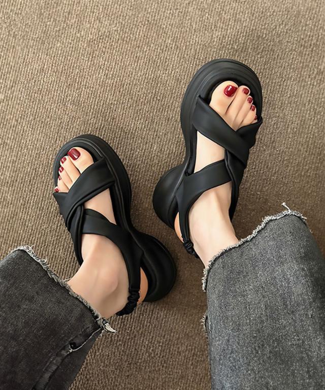 厚底サンダル レディース クロスベルト 送料無料 即日発送-2