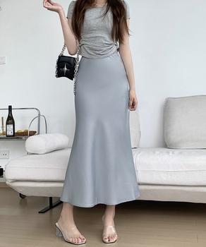 サテンマーメイドスカート ハイウエスト 送料無料 即日発送-4