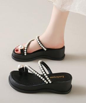 パールトングサンダル 美脚 厚底サンダル 送料無料 即日発送-2