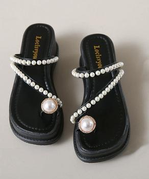 パールトングサンダル 美脚 厚底サンダル 送料無料 即日発送-3