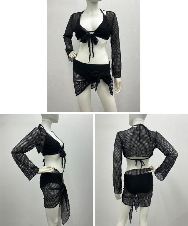 ビキニウェア メッシュパレオボレロセット 送料無料 即日発送-3