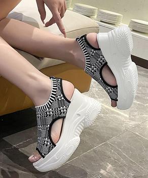 厚底ニットサンダル スポーツサンダル軽量 送料無料 即日発送-9