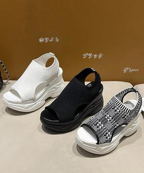 厚底ニットサンダル スポーツサンダル軽量 送料無料 即日発送-1