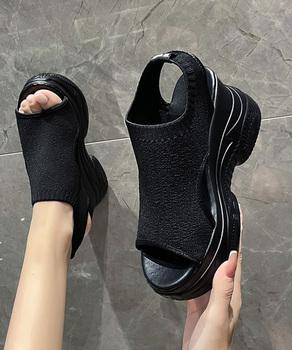 厚底ニットサンダル スポーツサンダル軽量 送料無料 即日発送-5