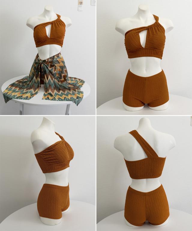 レディース 水着3点盛れるみずぎ 送料無料 即日発送-2