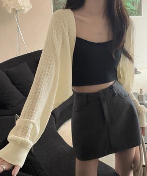 サマーカーディガン ショートニットボレロ 送料無料 即日発送-4