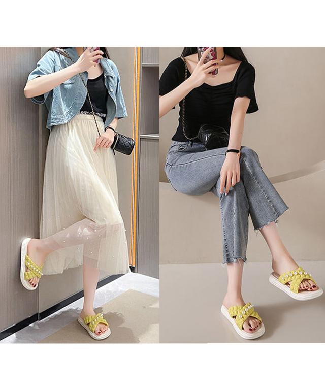 クロスベルト厚底サンダルスリッパサンダル 送料無料 即日発送-8