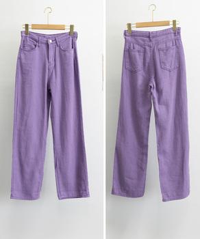 ハイウエスト デニムカラーパンツ 送料無料 即日発送-2