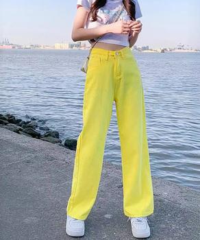 ハイウエスト デニムカラーパンツ 送料無料 即日発送-8