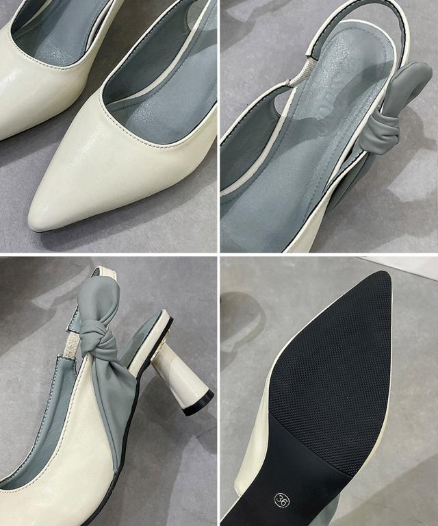 ハイヒールパンプス ポインテッドトゥ配色 送料無料 即日発送-3