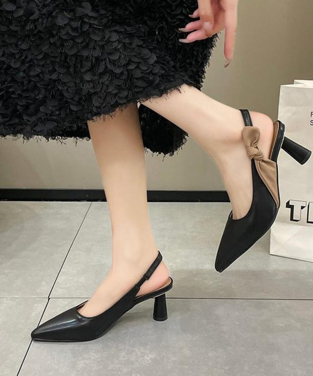 ハイヒールパンプス ポインテッドトゥ配色 送料無料 即日発送-5