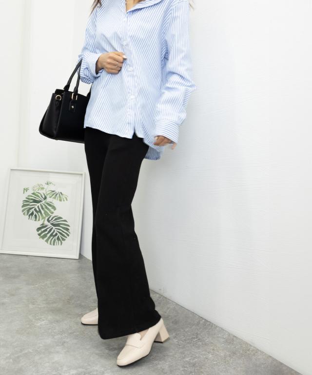 ローファーパンプス チャンキーヒール靴 送料無料 即日発送-6