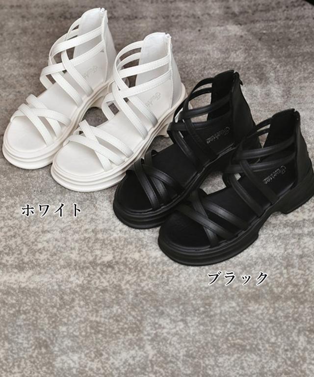 厚底サンダル ストラップサンダル美脚夏靴 送料無料 即日発送-1