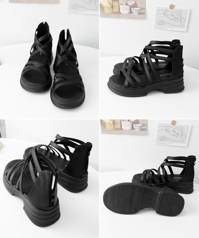 厚底サンダル ストラップサンダル美脚夏靴 送料無料 即日発送-2