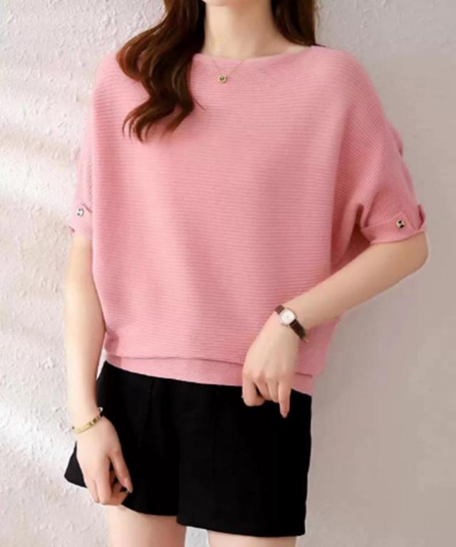 サマーニット ドルマンスリーブニットソー 送料無料 即日発送-9