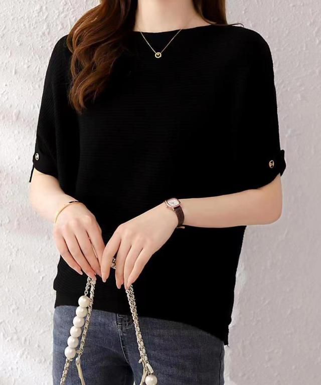 サマーニット ドルマンスリーブニットソー 送料無料 即日発送-4