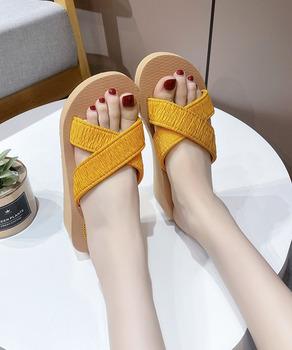 厚底サンダルジュート風クロスサンダル美脚 送料無料 即日発送-6