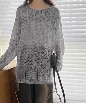 透かし編み ゆるニットプルオーバー 送料無料 即日発送-9