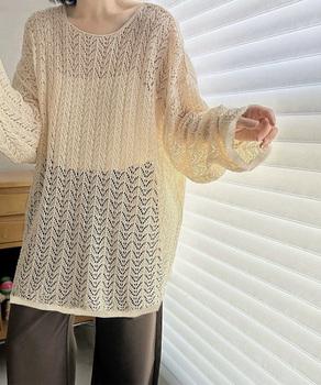 透かし編み ゆるニットプルオーバー 送料無料 即日発送-6