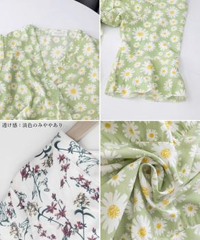 花柄ワンピース5分袖ティアードワンピース 送料無料 即日発送-3