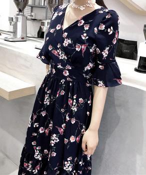 花柄ワンピース5分袖ティアードワンピース 送料無料 即日発送-6