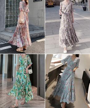 花柄ワンピース5分袖ティアードワンピース 送料無料 即日発送-7