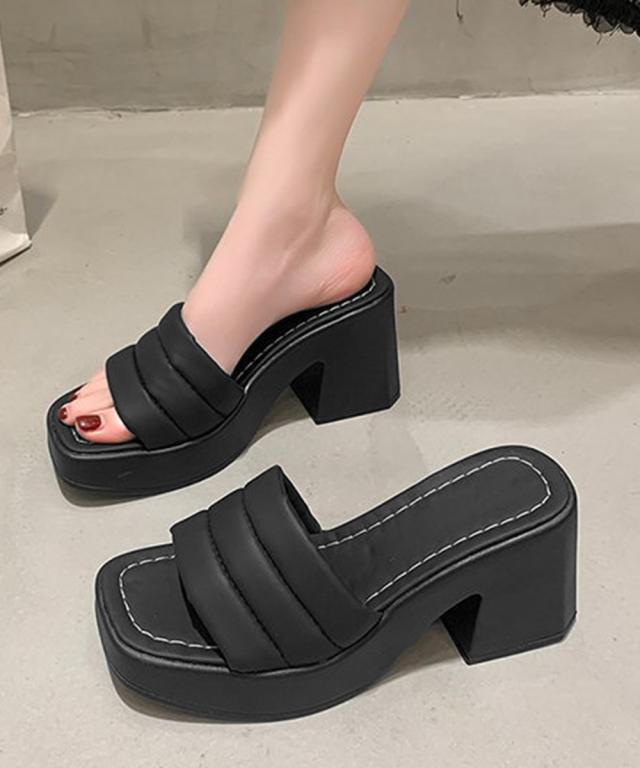 ミュール厚底サンダルスクエアトゥ 送料無料 即日発送-7