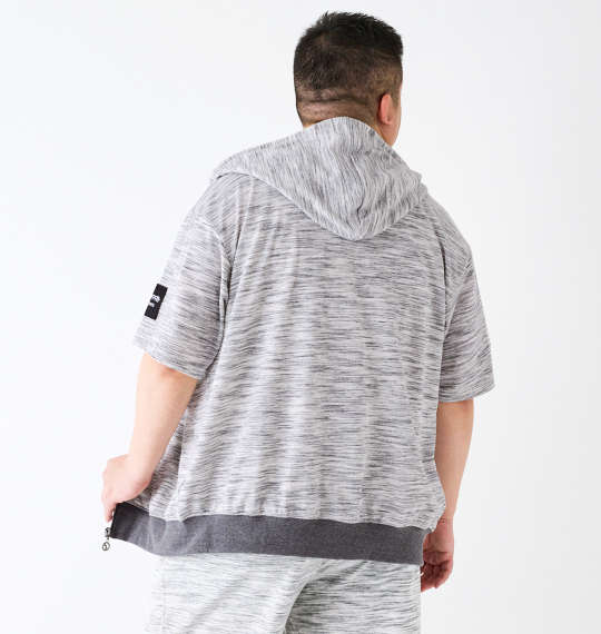 大きいサイズ OUTDOOR PRODUCTS インレイ流し杢裏毛半袖フルジップパーカー 3L 4L 5L 6L 7L  MC842251-62074 ラッピング可 送料無料 即日発送-1