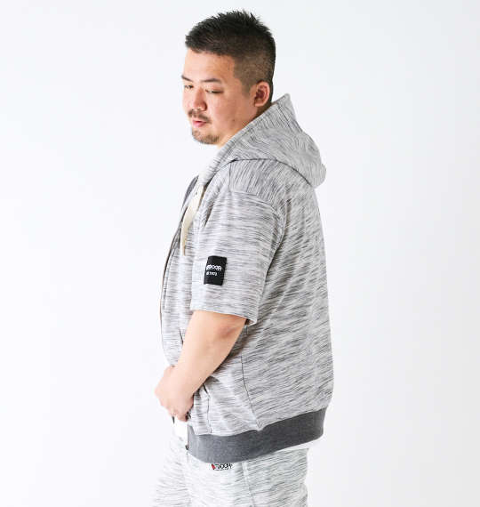 大きいサイズ OUTDOOR PRODUCTS インレイ流し杢裏毛半袖フルジップパーカー 3L 4L 5L 6L 7L  MC842251-62074 ラッピング可 送料無料 即日発送-3