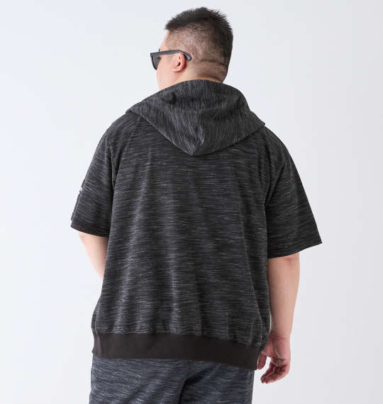 大きいサイズ OUTDOOR PRODUCTS インレイ流し杢裏毛半袖フルジップパーカー 3L 4L 5L 6L 7L  MC842252-62075 ラッピング可 送料無料 即日発送-1