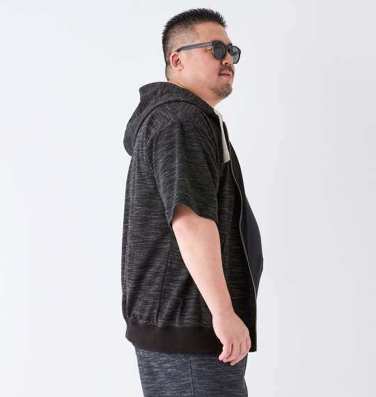 大きいサイズ OUTDOOR PRODUCTS インレイ流し杢裏毛半袖フルジップパーカー 3L 4L 5L 6L 7L  MC842252-62075 ラッピング可 送料無料 即日発送-2