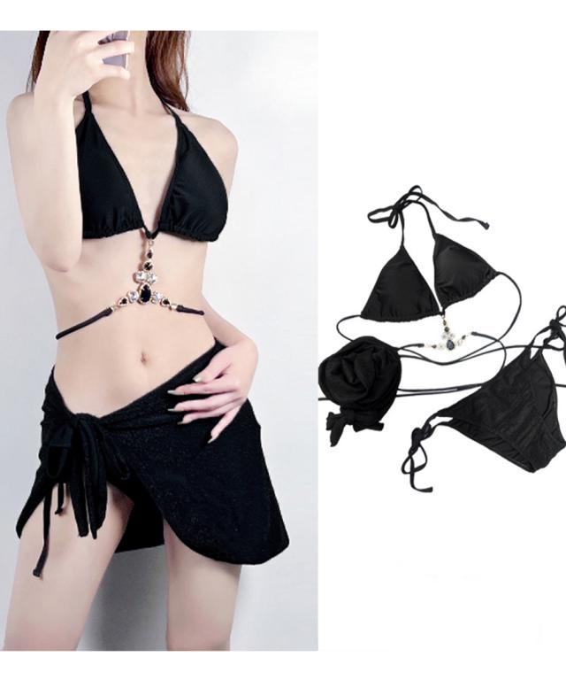 ビキニ水着3点ビジュー付き水着 送料無料 即日発送-8
