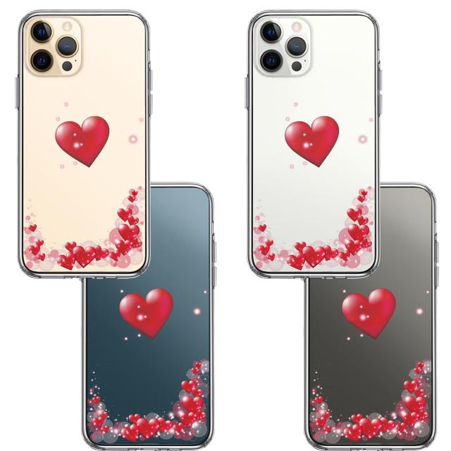 iPhone12Pro ケース クリア ハート いっぱい スマホケース 側面ソフト 背面ハード ハイブリッド  送料無料-1