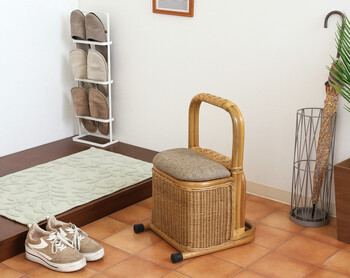 ラタン つかまり収納ステッキ 送料無料-11