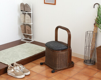 ラタン つかまり収納ステッキ 送料無料-3