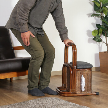 ラタン つかまり収納ステッキ 送料無料-4