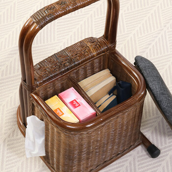 ラタン つかまり収納ステッキ 送料無料-6