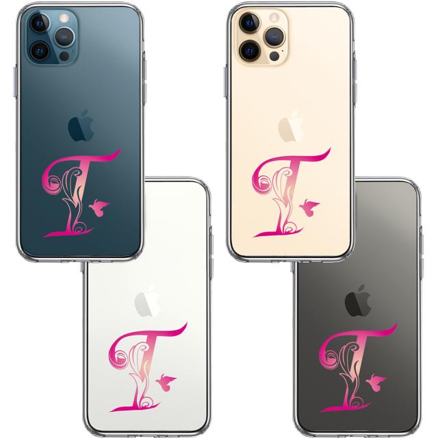 iPhone12Pro ケース クリア アルファベット 【T】 スマホケース 側面ソフト 背面ハード ハイブリッド  送料無料-3