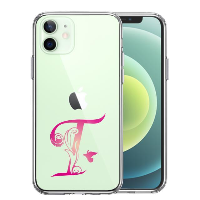 iPhone12 ケース クリア アルファベット 【T】 スマホケース 側面ソフト 背面ハード ハイブリッド 送料無料-2