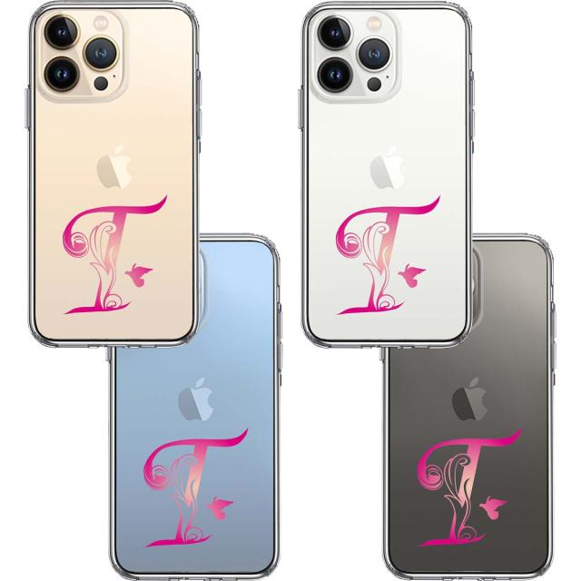 iPhone13Pro ケース クリア アルファベット 【T】 スマホケース 側面ソフト 背面ハード ハイブリッド 送料無料-3