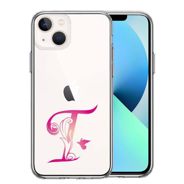 iPhone13 ケース クリア アルファベット 【T】 スマホケース 側面ソフト 背面ハード ハイブリッド  送料無料-2
