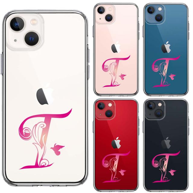 iPhone13 ケース クリア アルファベット 【T】 スマホケース 側面ソフト 背面ハード ハイブリッド  送料無料-3