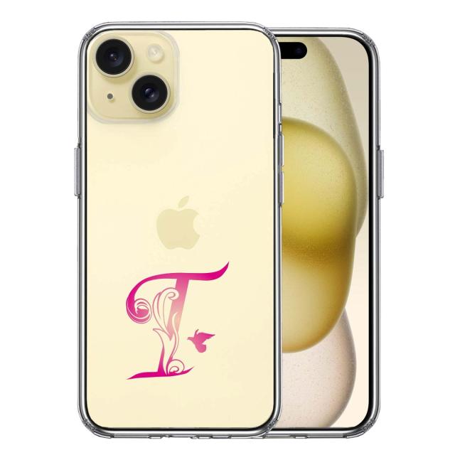 iPhone15Plus ケース クリア アルファベット 【T】 スマホケース 側面ソフト 背面ハード ハイブリッド 送料無料-2