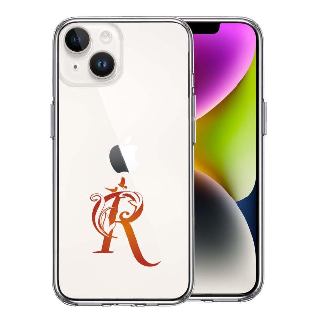 iPhone14Plus ケース クリア アルファベット 【R】 スマホケース 側面ソフト 背面ハード ハイブリッド 送料無料-2