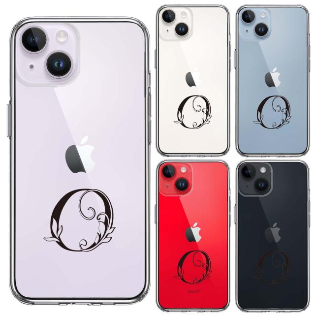iPhone14 ケース クリア アルファベット 【O】 スマホケース 側面ソフト 背面ハード ハイブリッド 送料無料-1