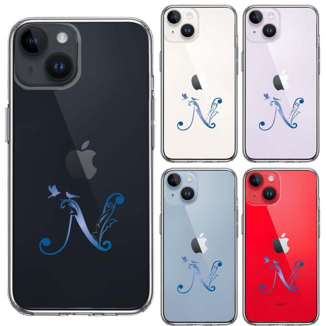 iPhone14Plus ケース クリア アルファベット 【N】 スマホケース 側面ソフト 背面ハード ハイブリッド 送料無料-3