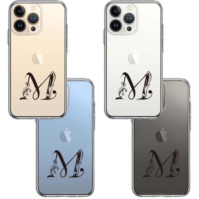 iPhone13Pro ケース クリア アルファベット 【M】 スマホケース 側面ソフト 背面ハード ハイブリッド 送料無料-1