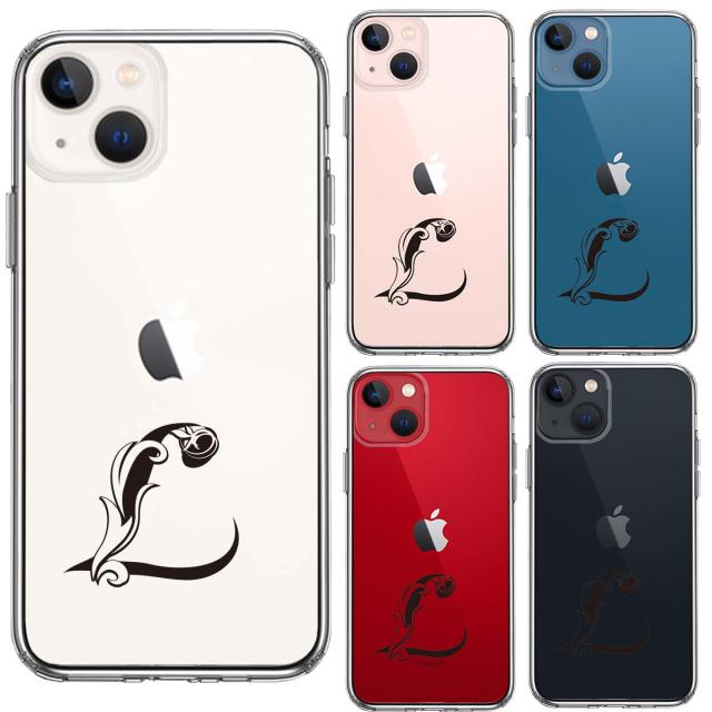 iPhone13 ケース クリア アルファベット 【L】 スマホケース 側面ソフト 背面ハード ハイブリッド  送料無料-1
