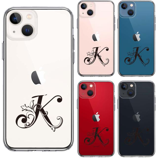 iPhone13mini ケース クリア アルファベット 【K】 スマホケース 側面ソフト 背面ハード ハイブリッド  送料無料-1