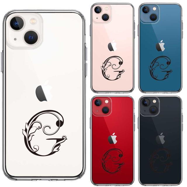 iPhone13mini ケース クリア アルファベット 【G】 スマホケース 側面ソフト 背面ハード ハイブリッド 送料無料-1